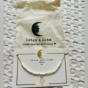 Lotus & Luna Healing Heart Chakra Necklace - Self Love White Pearl Choker